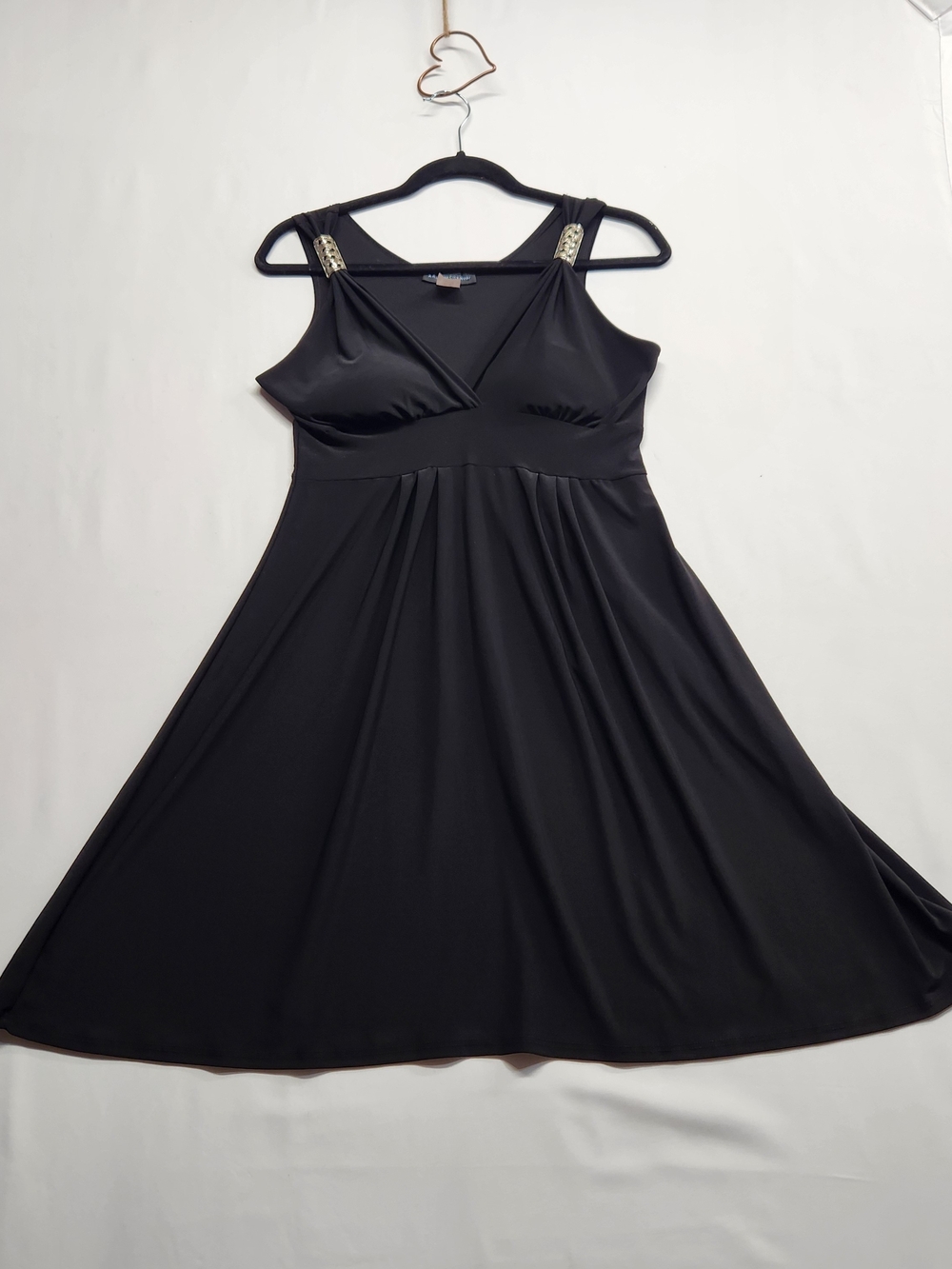 ⭐️American City Wear Y2K Black Rhinestone Empire Waist Cocktail Dress Large